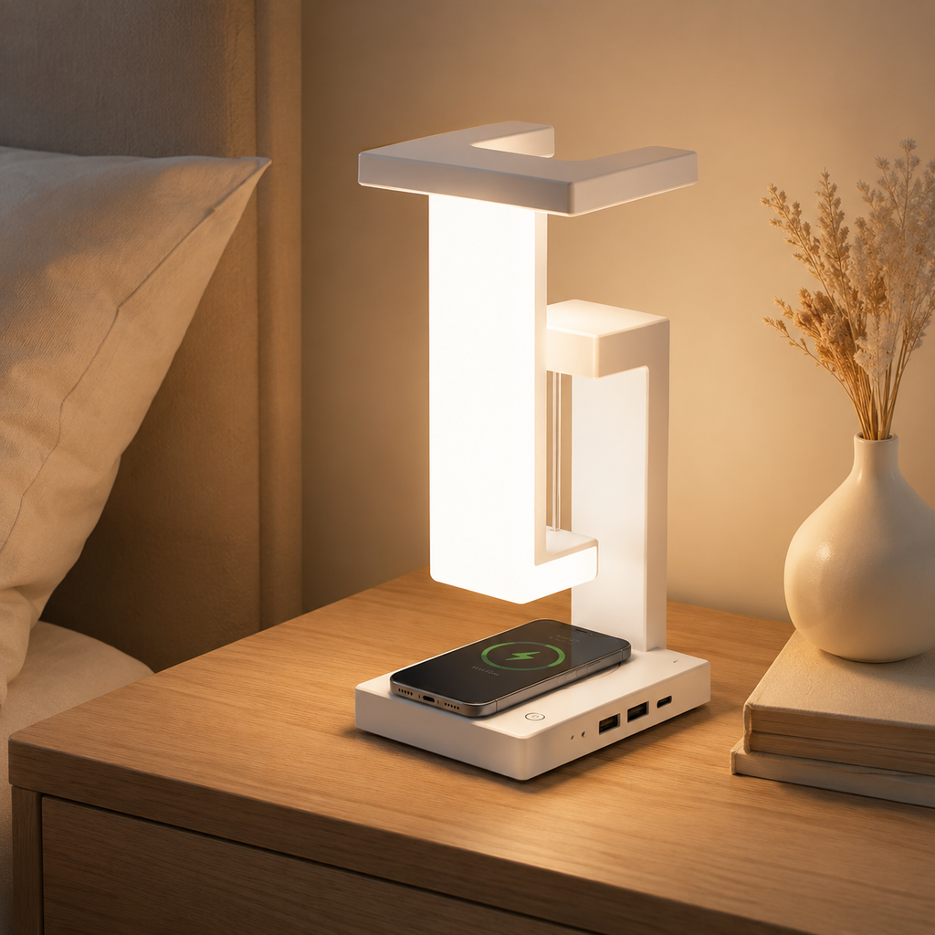 Aubore — Lampe de Chevet Chargeur 3-en-1