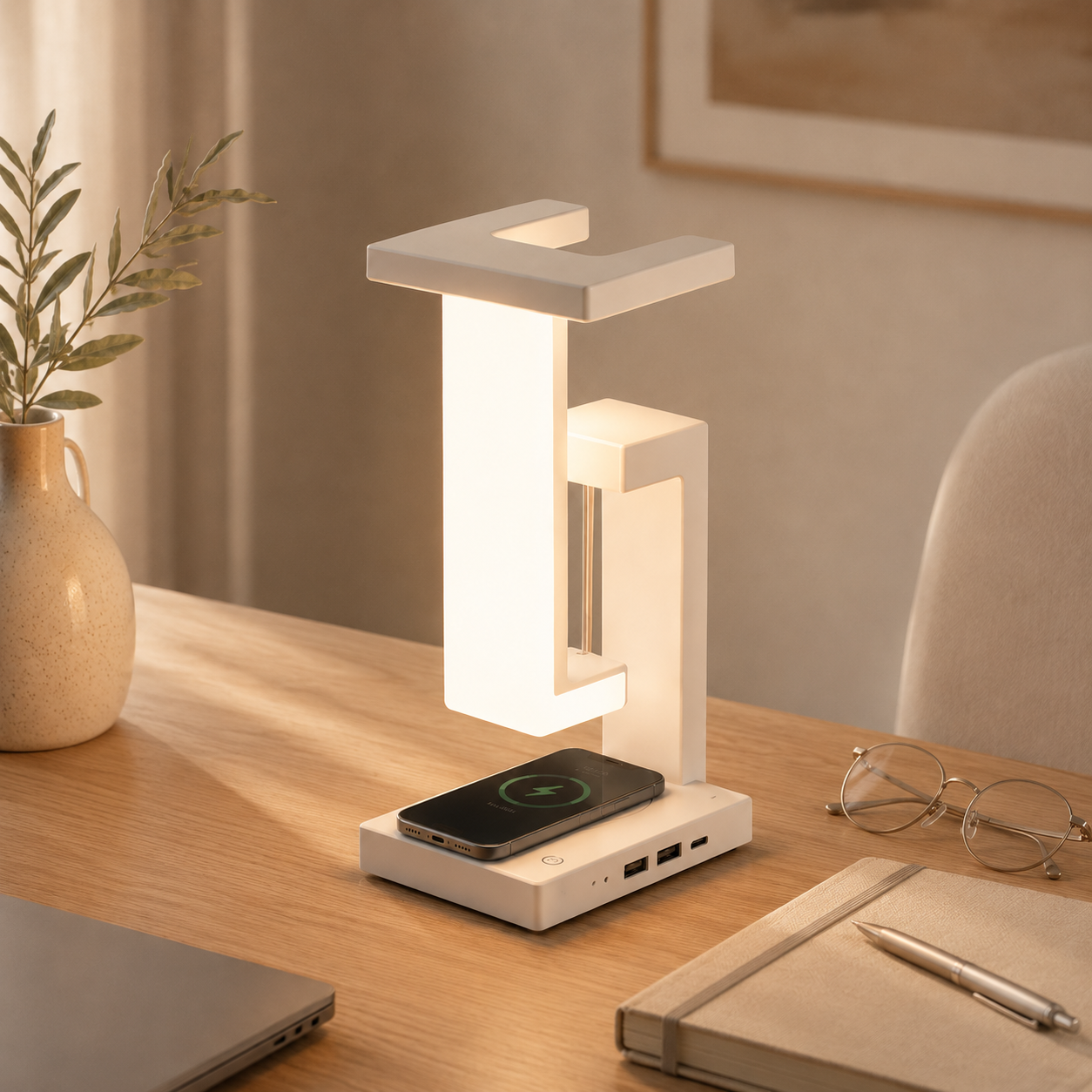 Aubore — Lampe de Chevet Chargeur 3-en-1