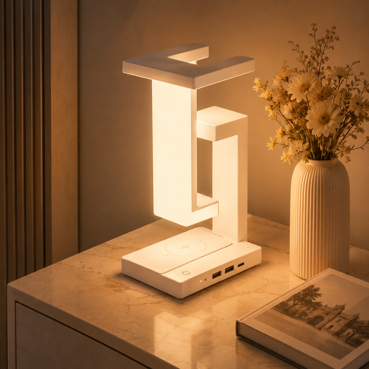Aubore — Lampe de Chevet Chargeur 3-en-1